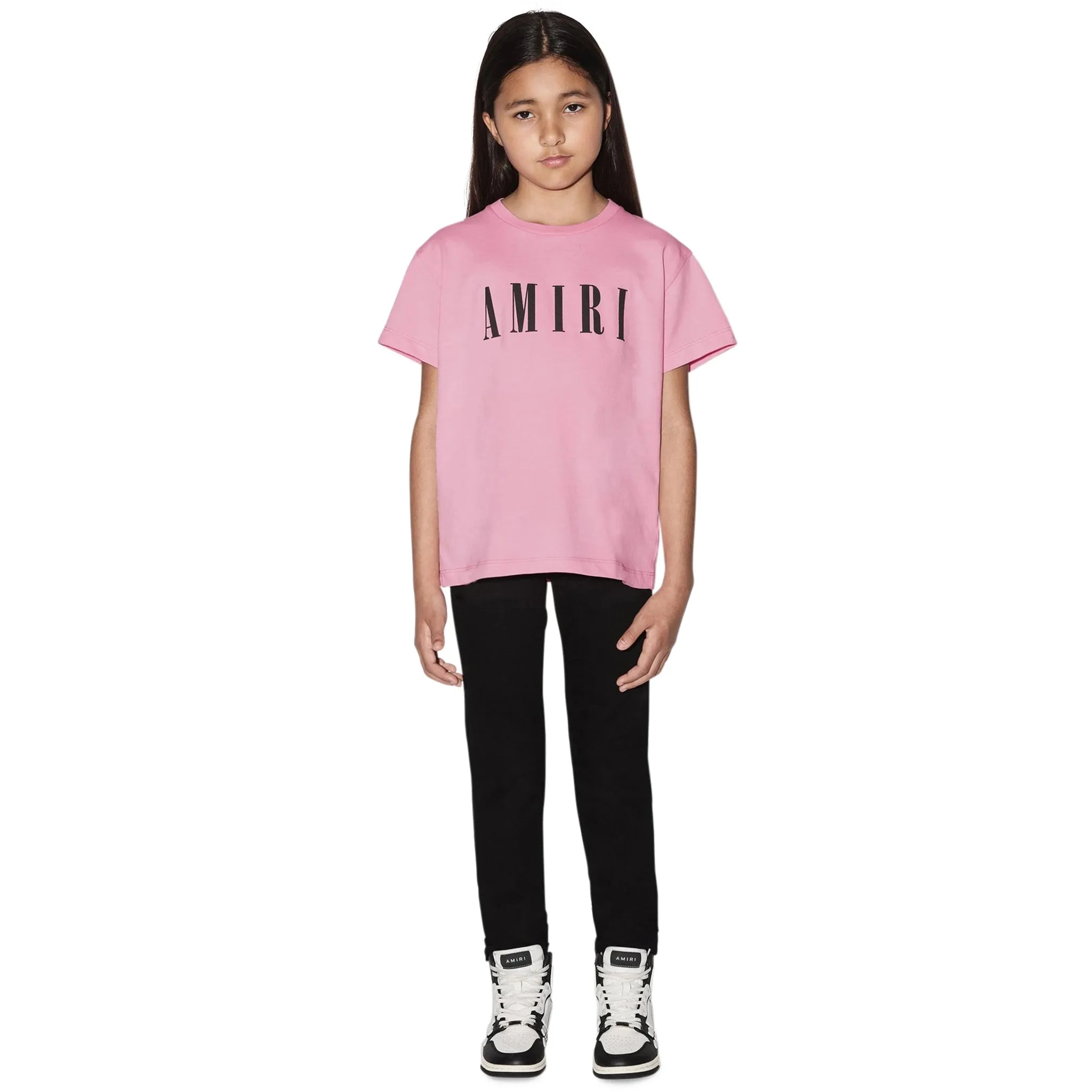 Amiri Kids 'Amiri' Baby Pink T Shirt