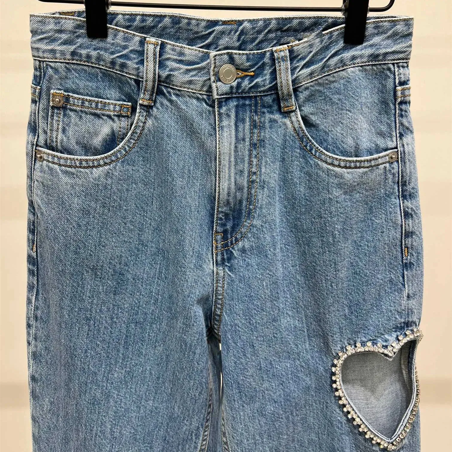 Amy Fashion - 2024 Women's Ripped Vintage Casual Streetwear High Waist New Fashion Woman Jean