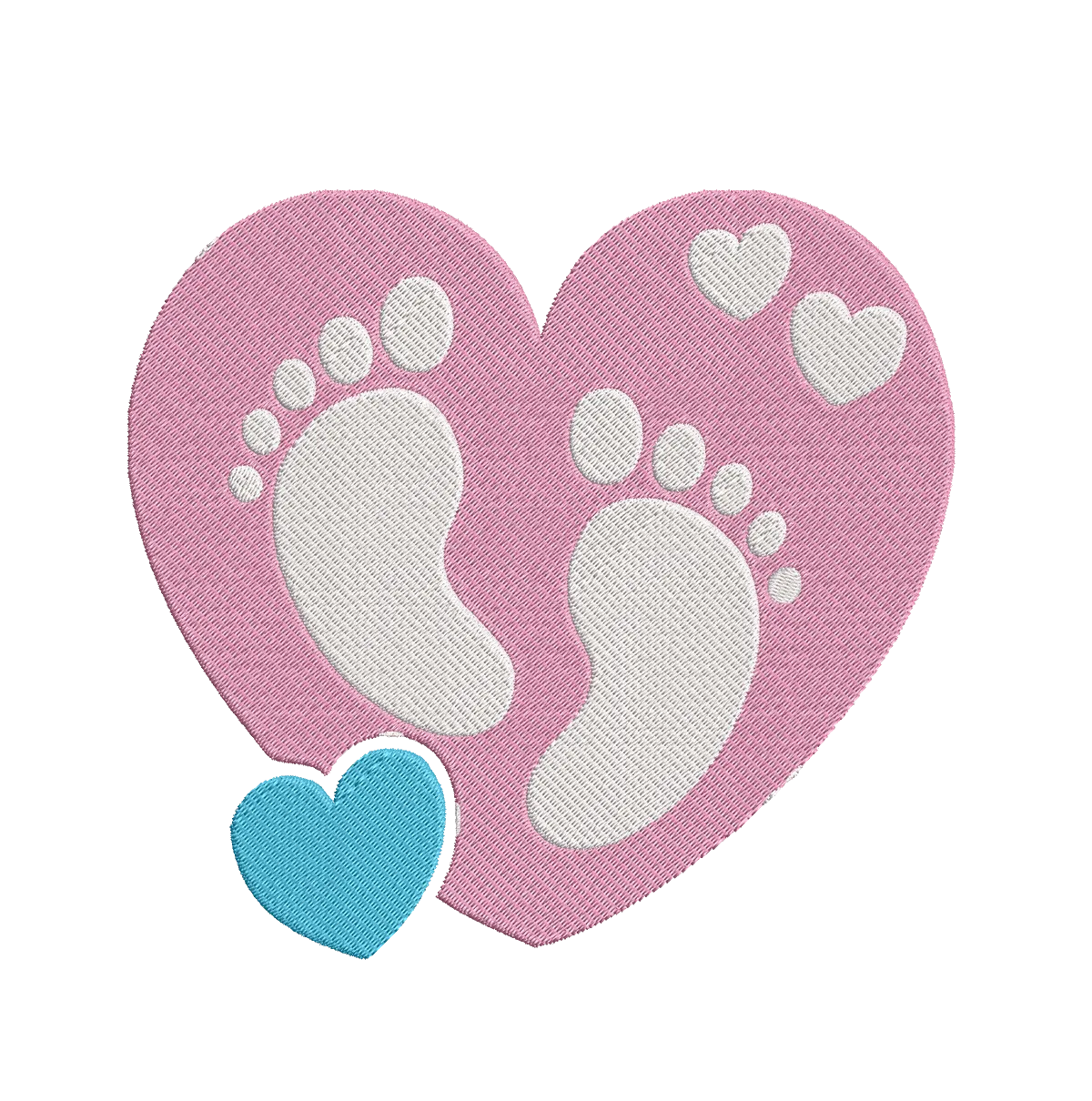 Baby Heart Pink - Embroidery Design