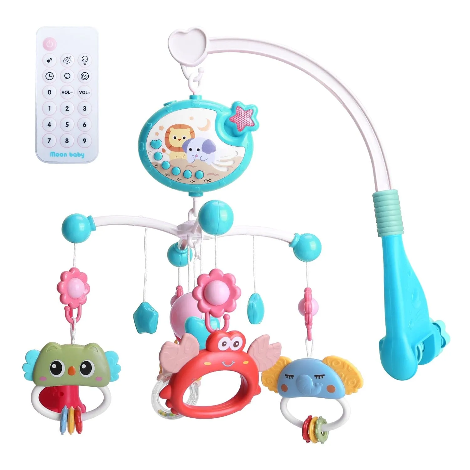 Baby Musical Crib Bed Bell Rotating Mobile Star Projection