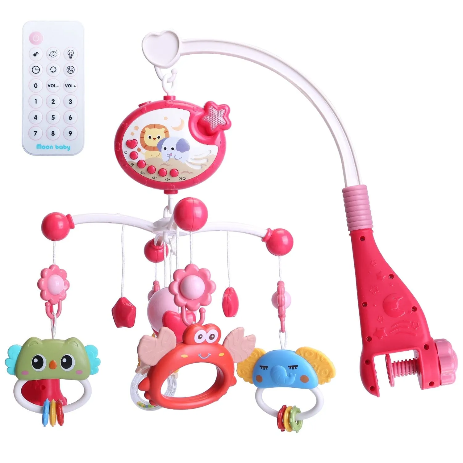 Baby Musical Crib Bed Bell Rotating Mobile Star Projection