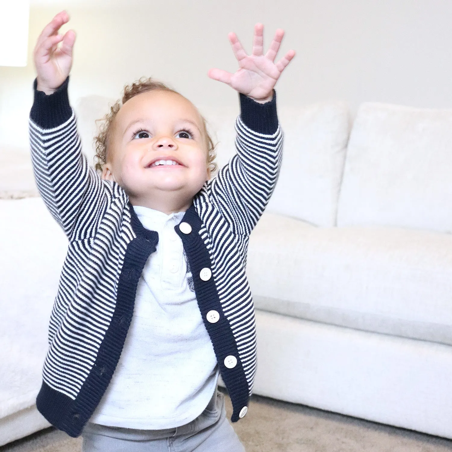 Baby Striped Button Cardigan