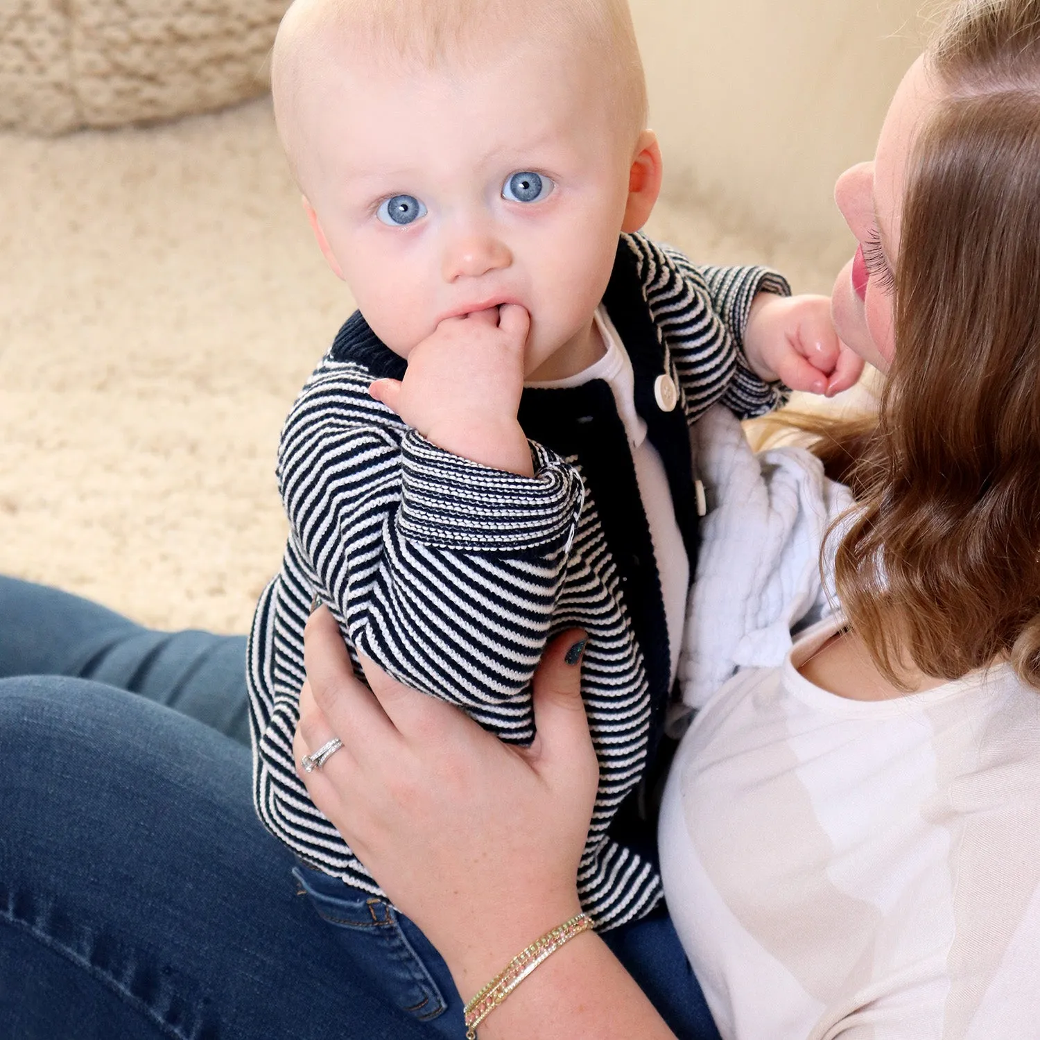 Baby Striped Button Cardigan