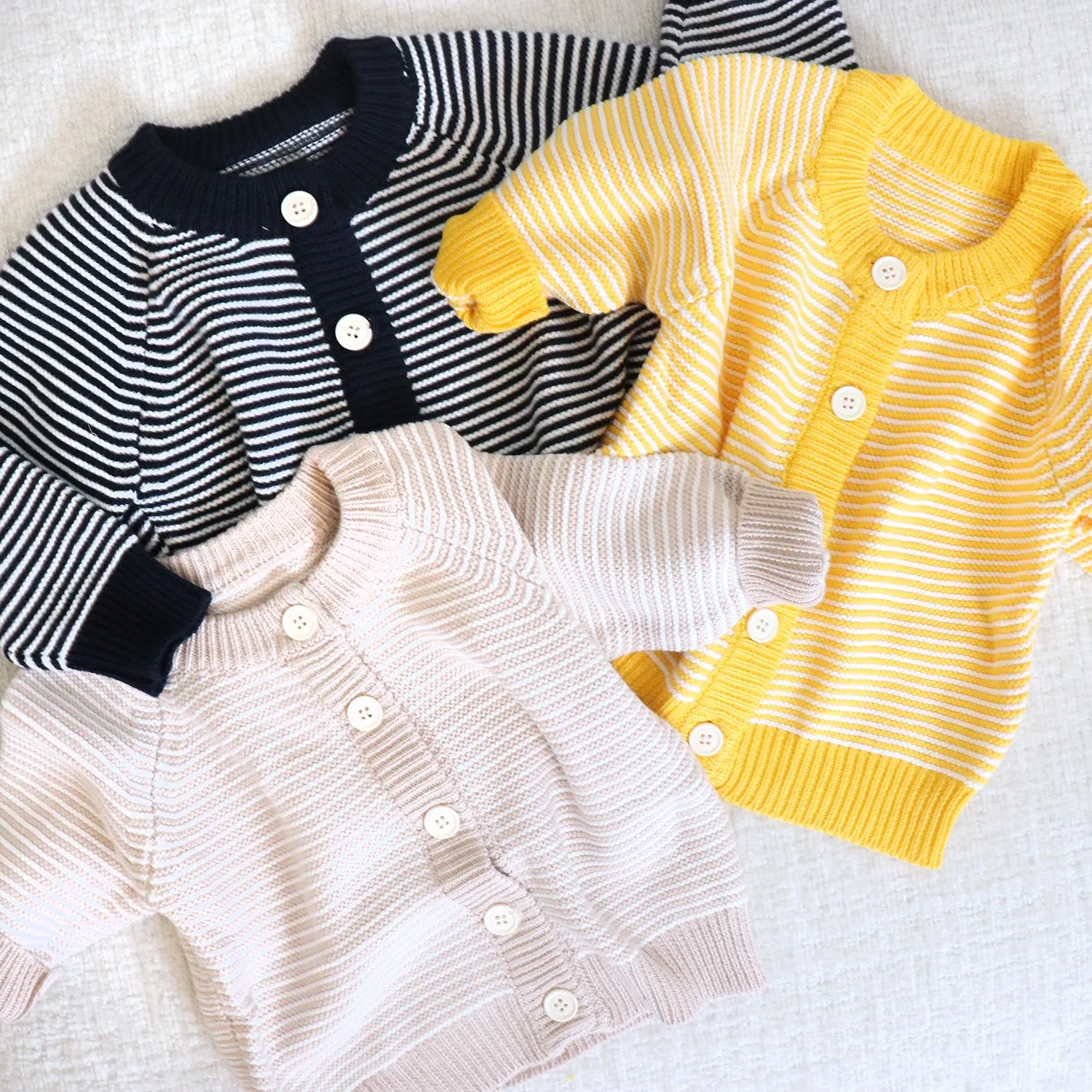 Baby Striped Button Cardigan