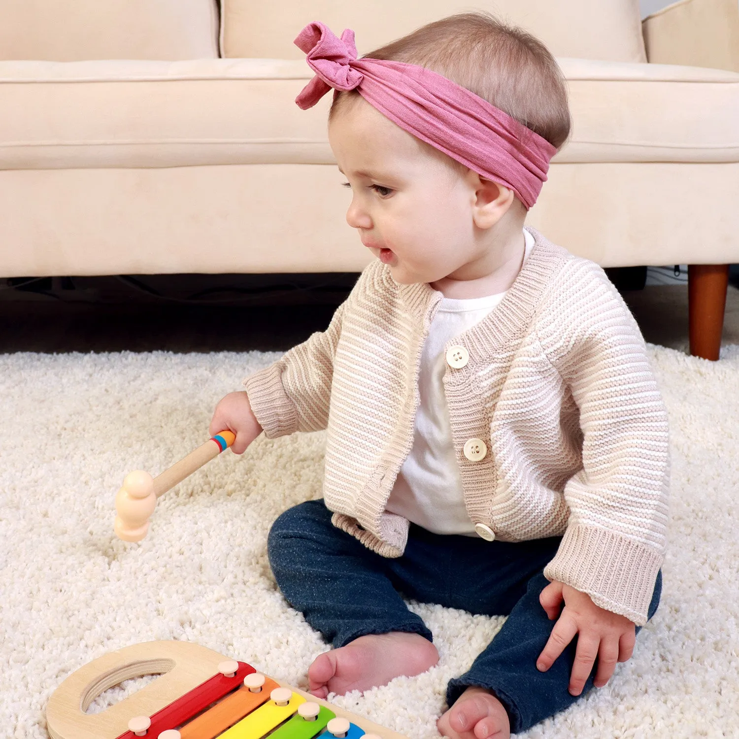 Baby Striped Button Cardigan