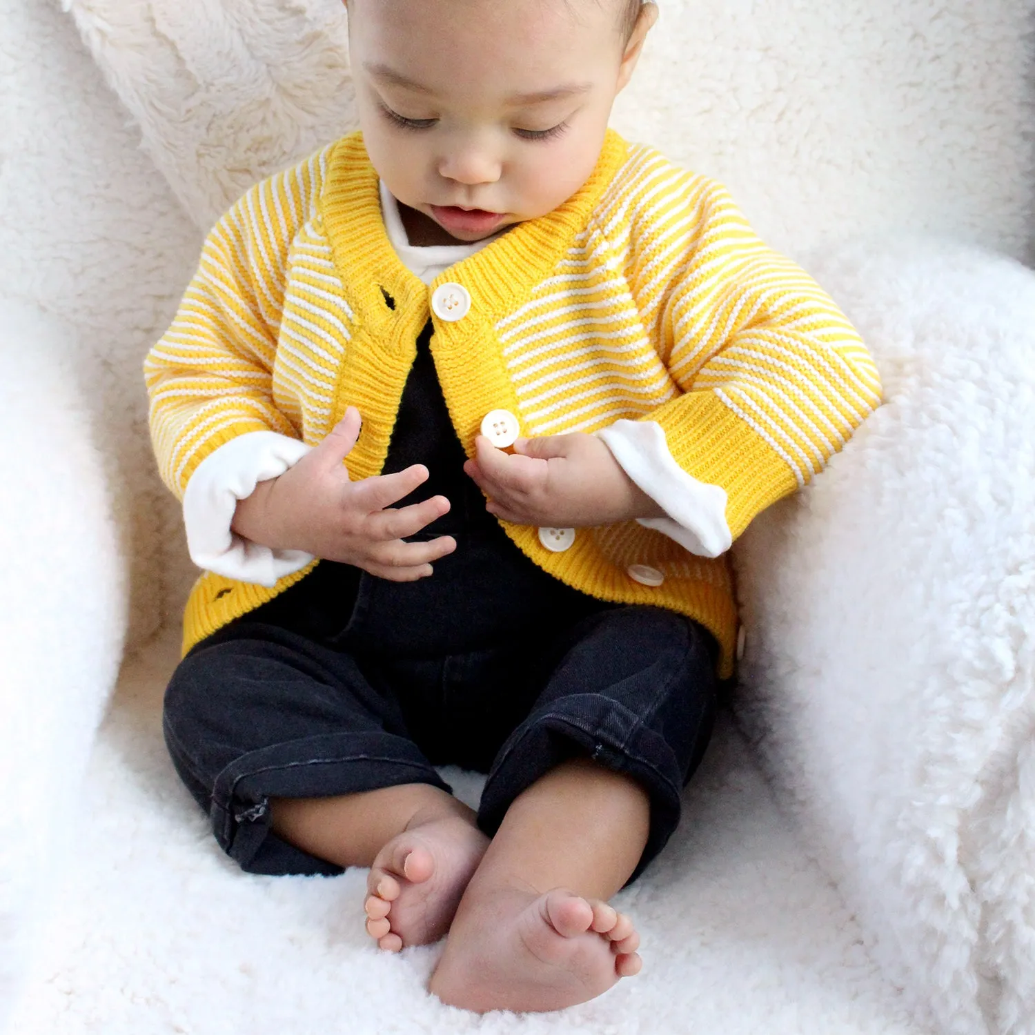 Baby Striped Button Cardigan