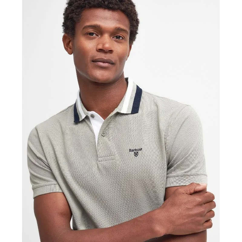 Barbour Hawkeswater Tipped Mens Polo Shirt - Forest Fog