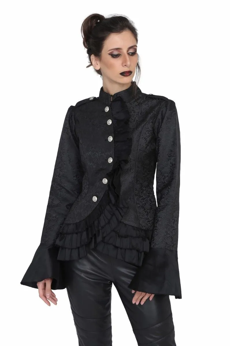 Black Brocade Stylish Jacket- Wholesale