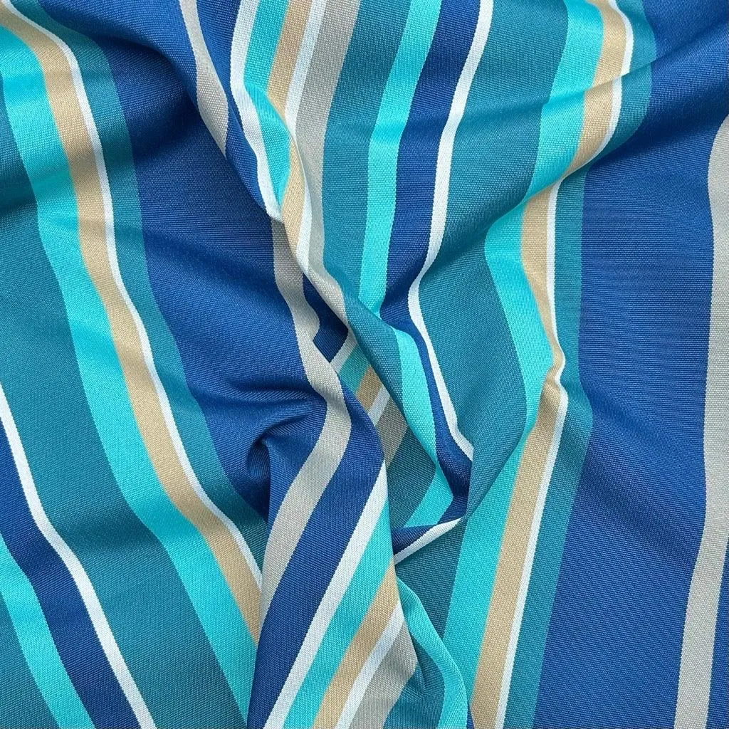 Blue/Teal Stripes Water Resistant Fabric