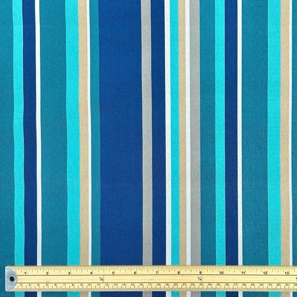 Blue/Teal Stripes Water Resistant Fabric