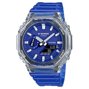 CASIO G-Shock blue 200M Water Resistant Shock Resistant #GA-2100HC-2DR