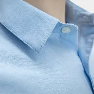 CHAMBERS Short Sleeve Shirt in Light Chambray Blue