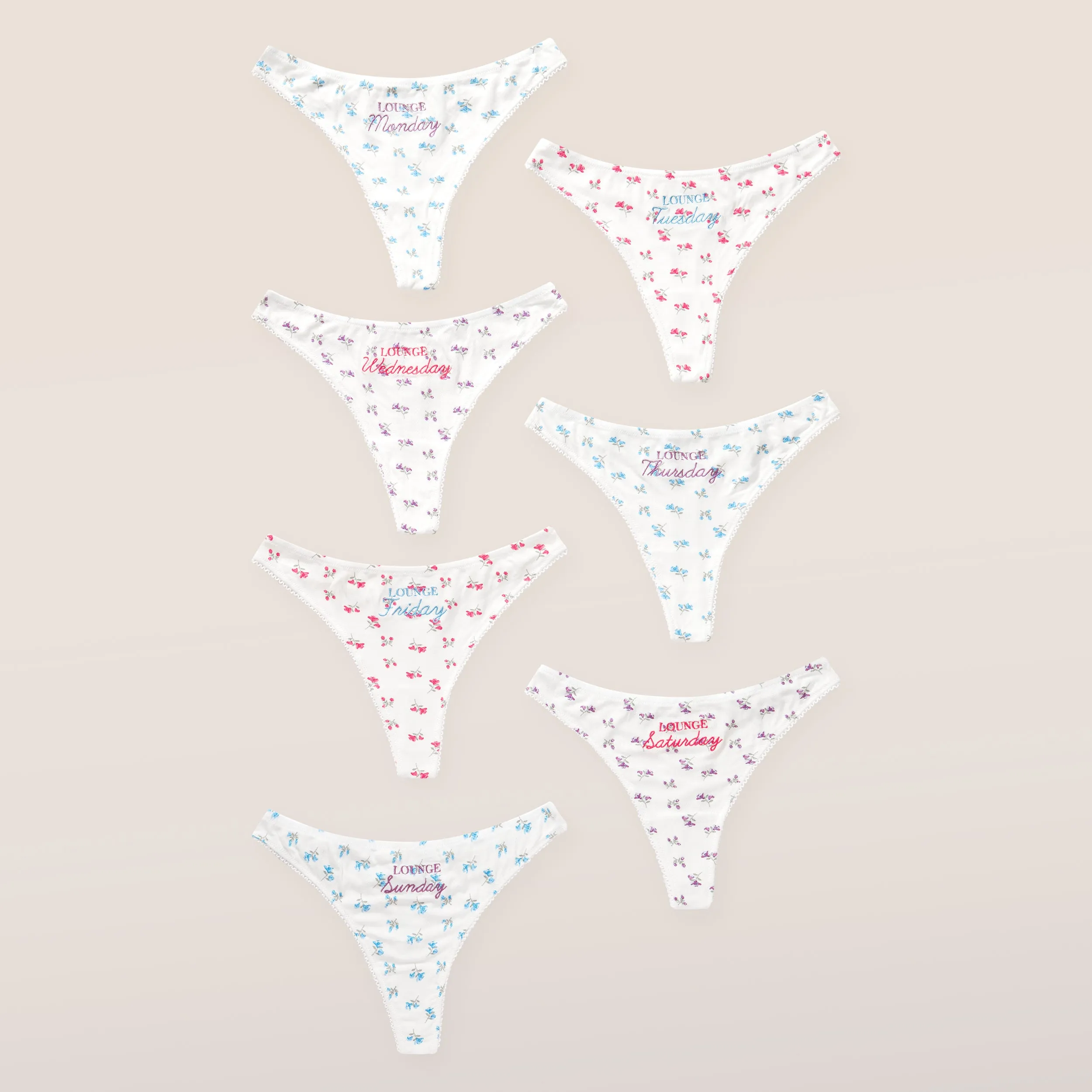 Days of the Week Thong (7 Pack) - Print