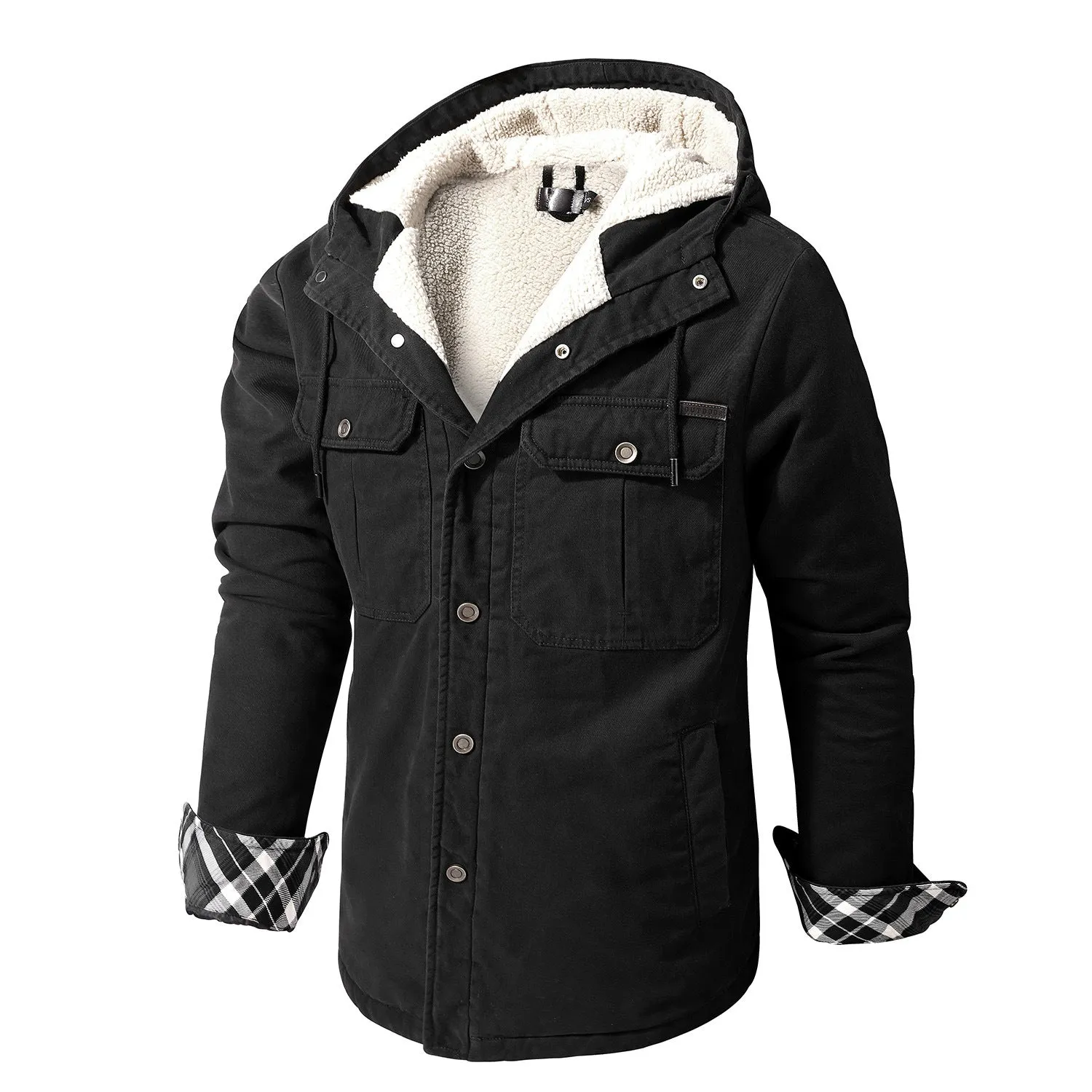 Denim Style Heavy-duty Hooded Men's Premium inner Wool Jacket | 3256