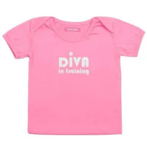 Diva Short Sleeve Baby Graphic Tee with Silver Writing