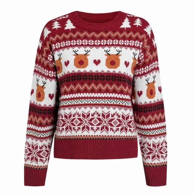 DressBetty - Women's Christmas Printed Knitted Casual Pullover Long Sleeve Sweater