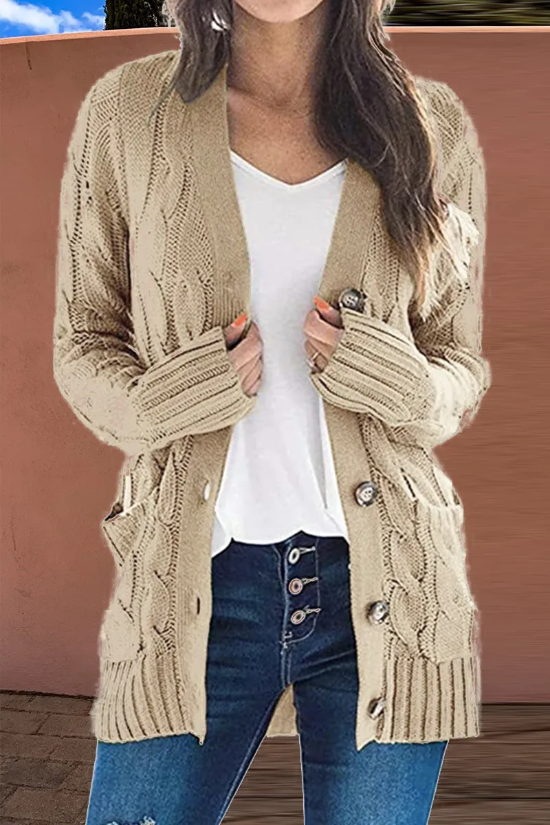 Fashion Solid Patchwork Cardigan Collar Cardigans(8 Colors)