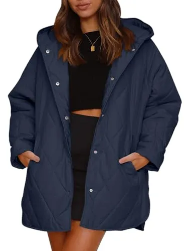 iForgirls 2023 Winter Coat for Women Diamond Quilted Hooded Lightweight Jackets