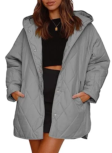 iForgirls 2023 Winter Coat for Women Diamond Quilted Hooded Lightweight Jackets