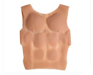 Imitation Skin Silicone Molded Male Chest and Abdominal Muscle Breast Plate