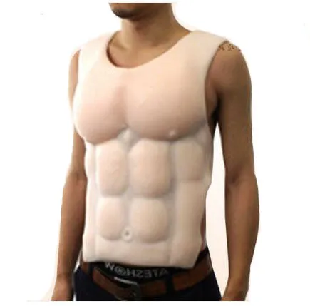 Imitation Skin Silicone Molded Male Chest and Abdominal Muscle Breast Plate