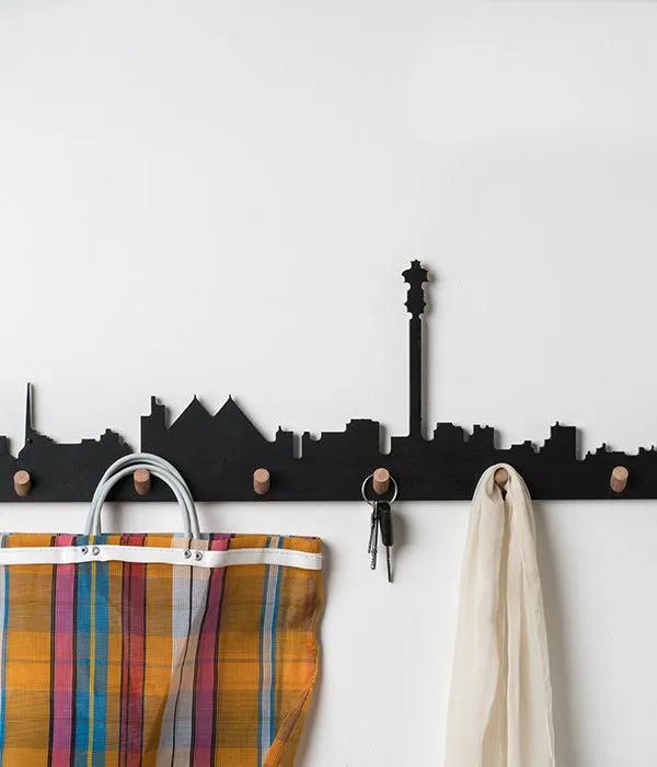 Johannesburg Skyline Wall Hooks Black