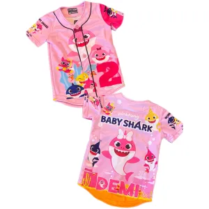 Kids pink Baby Shark t Jersey