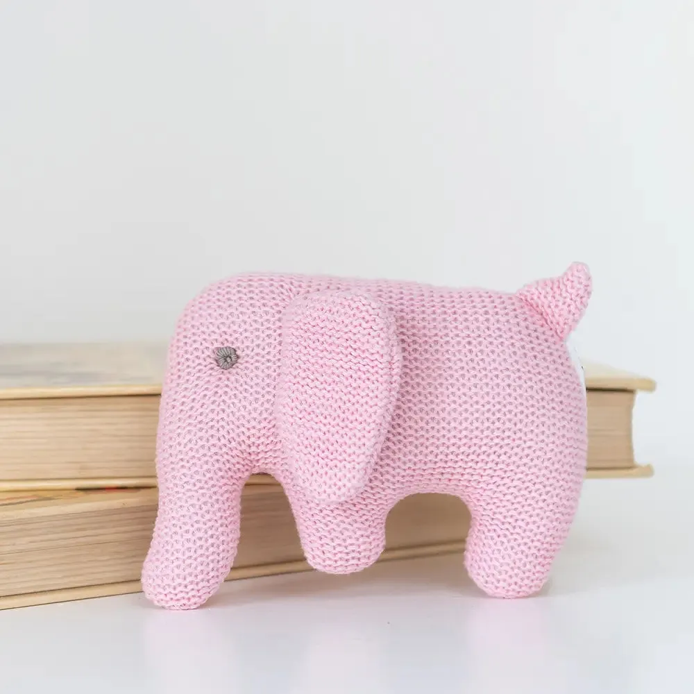 Knitted Elephant Baby Rattle