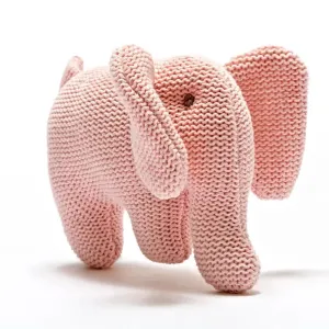 Knitted Elephant Baby Rattle