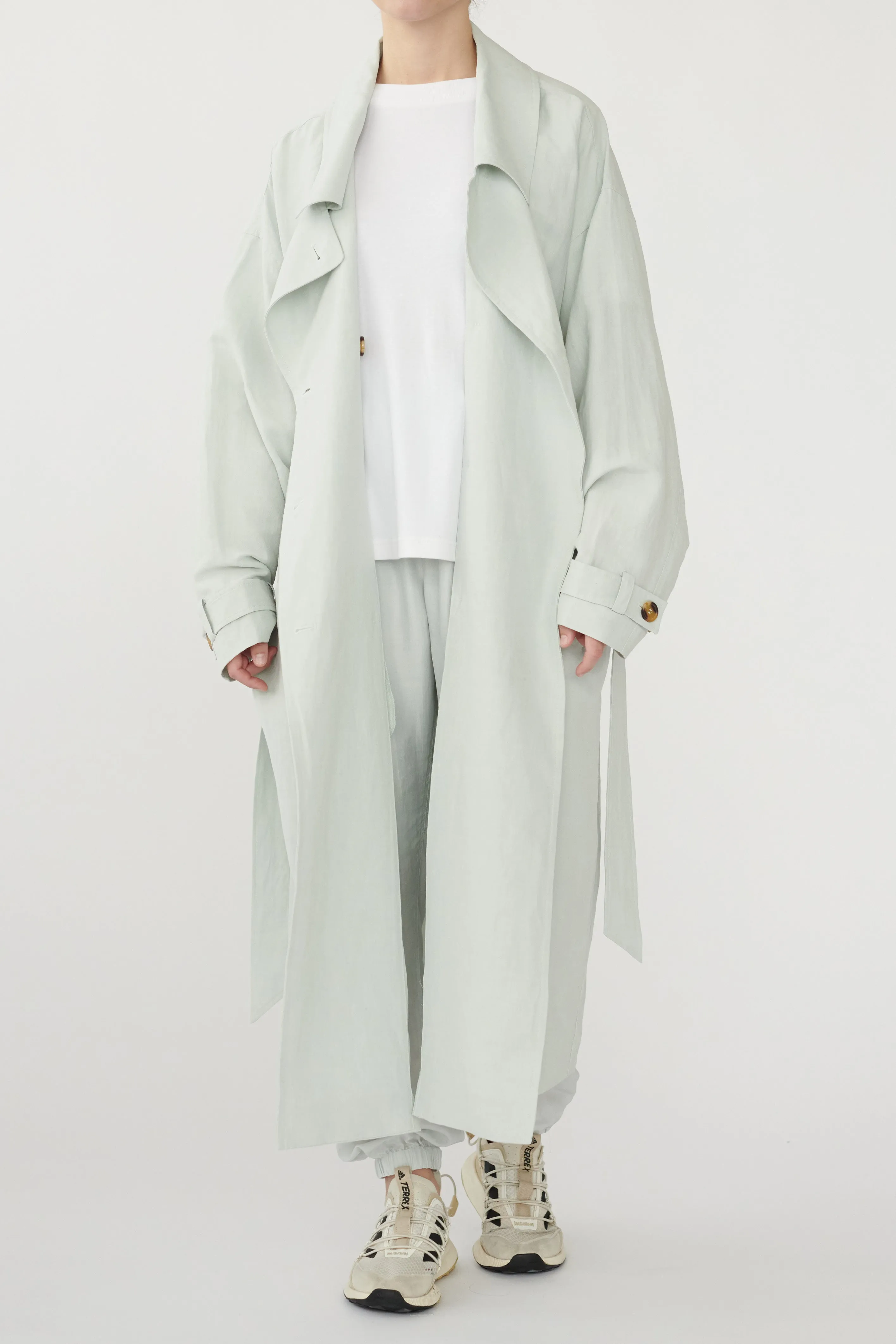 LAUREN COAT - MINT GREY - SILK/LINEN