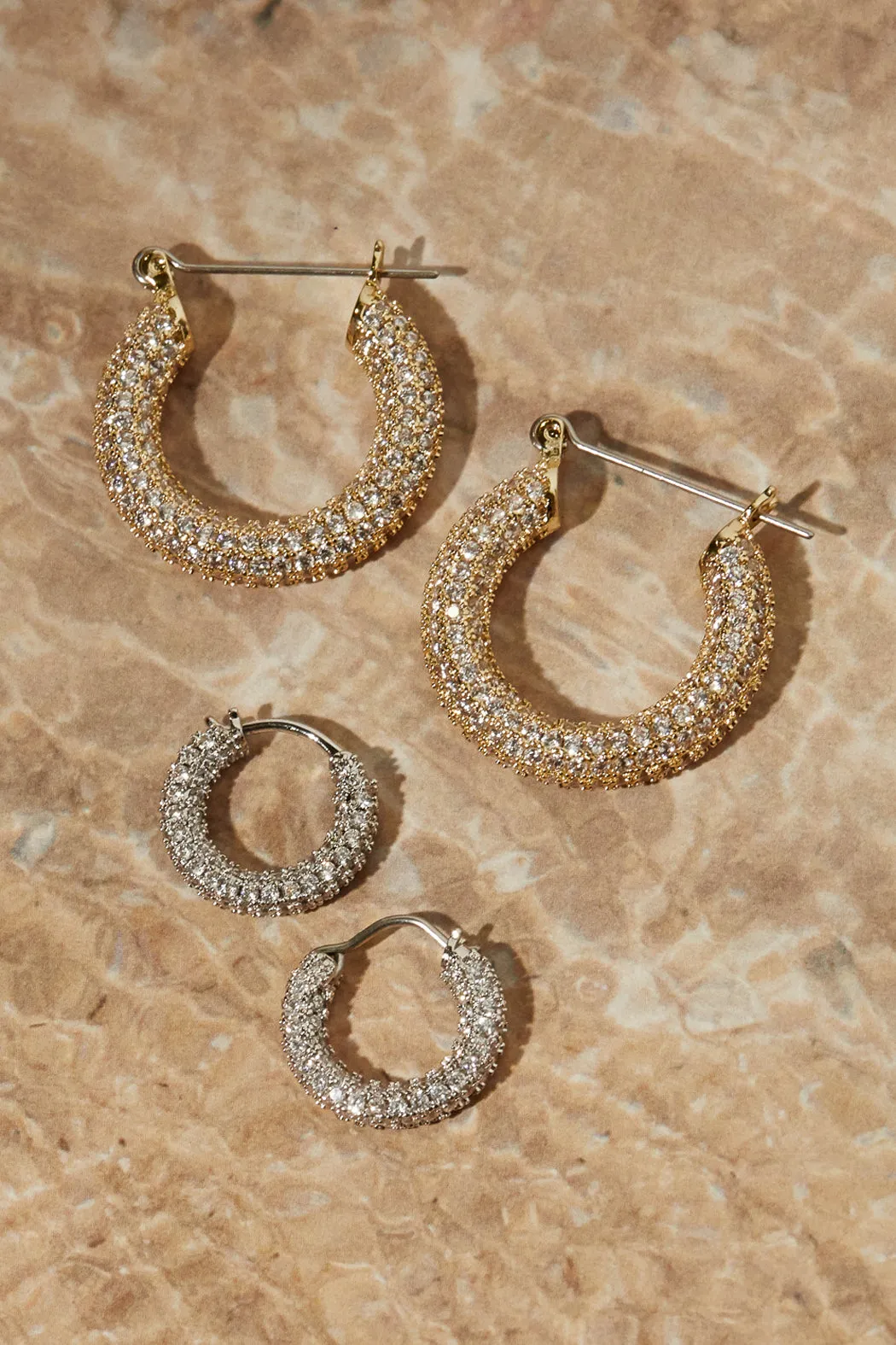 Luv Aj - Pave Baby Amalfi Hoops - Gold