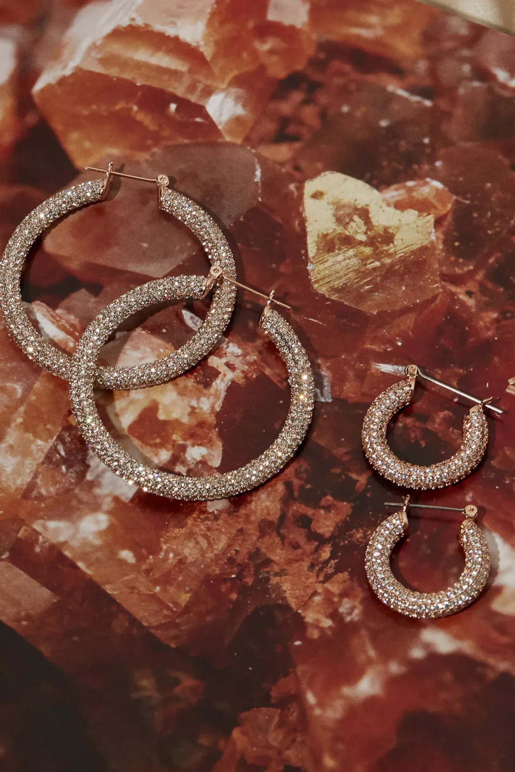 Luv Aj - Pave Baby Amalfi Hoops - Rose Gold