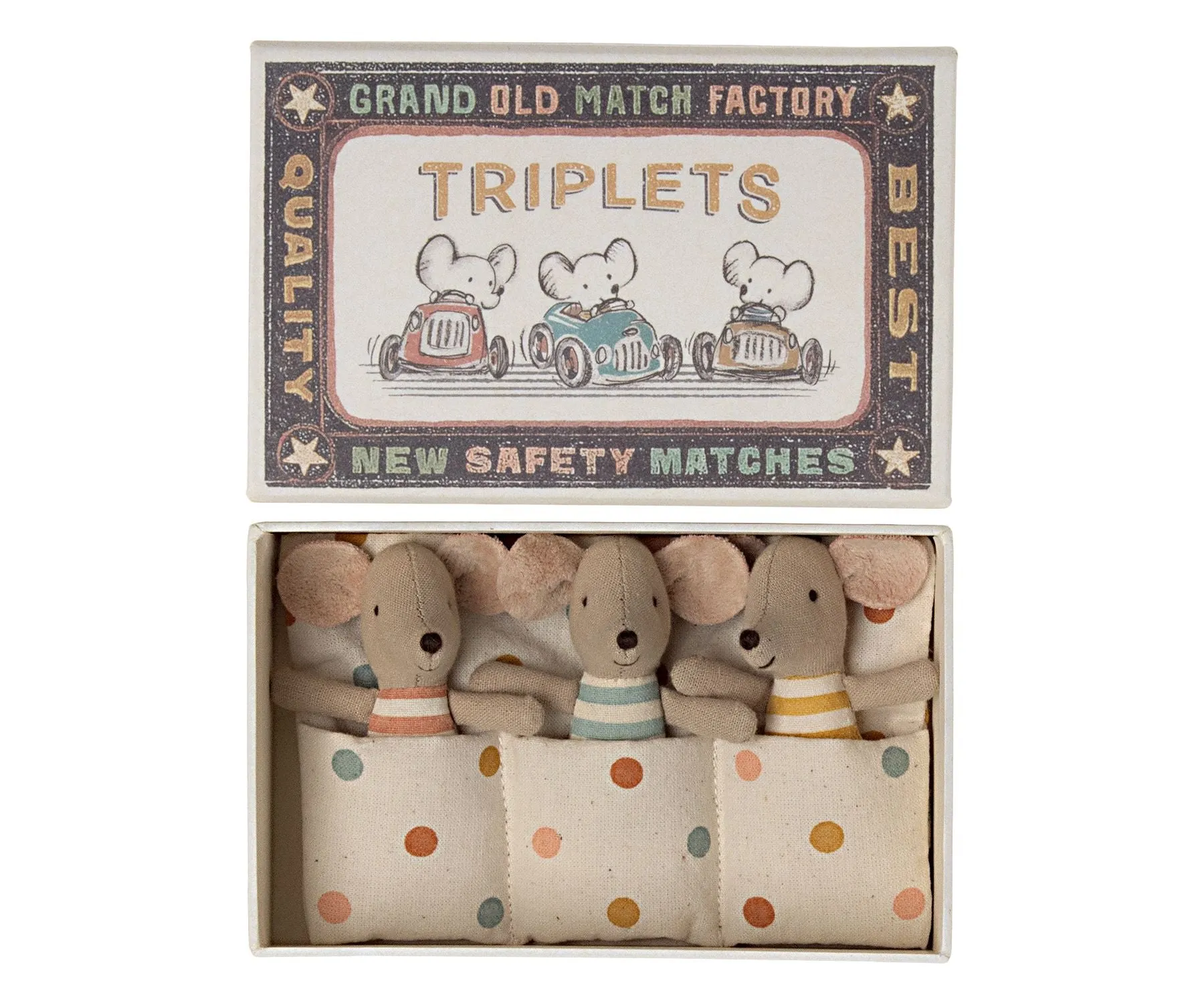 Maileg Baby Mice Triplets in a Matchbox