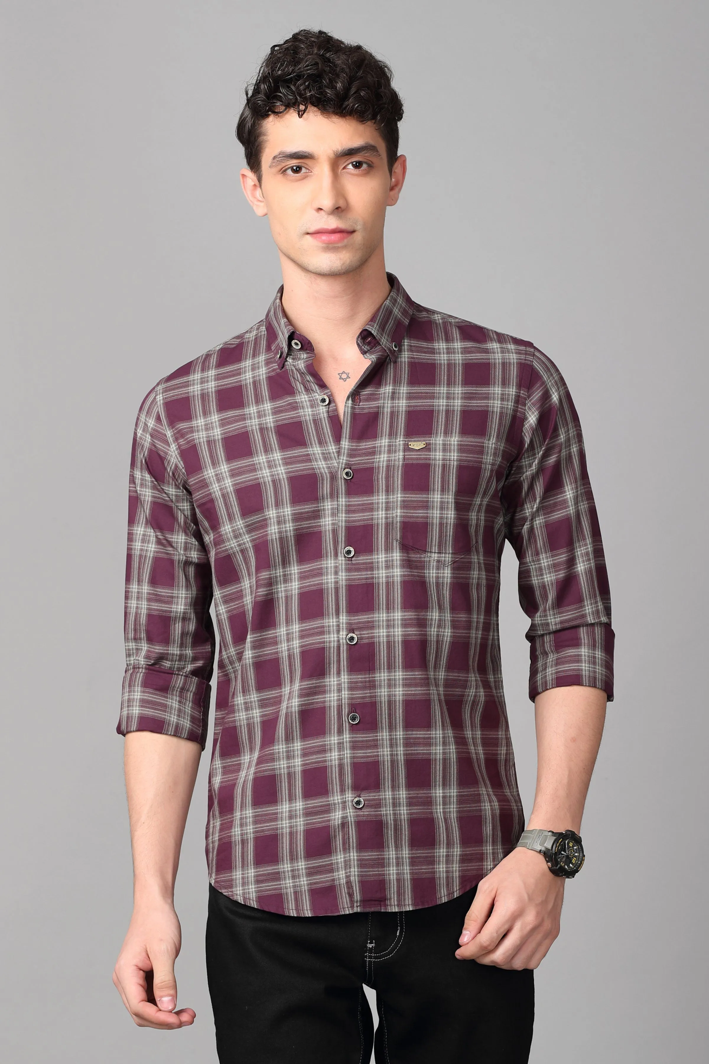 Maroon Checks Shirt