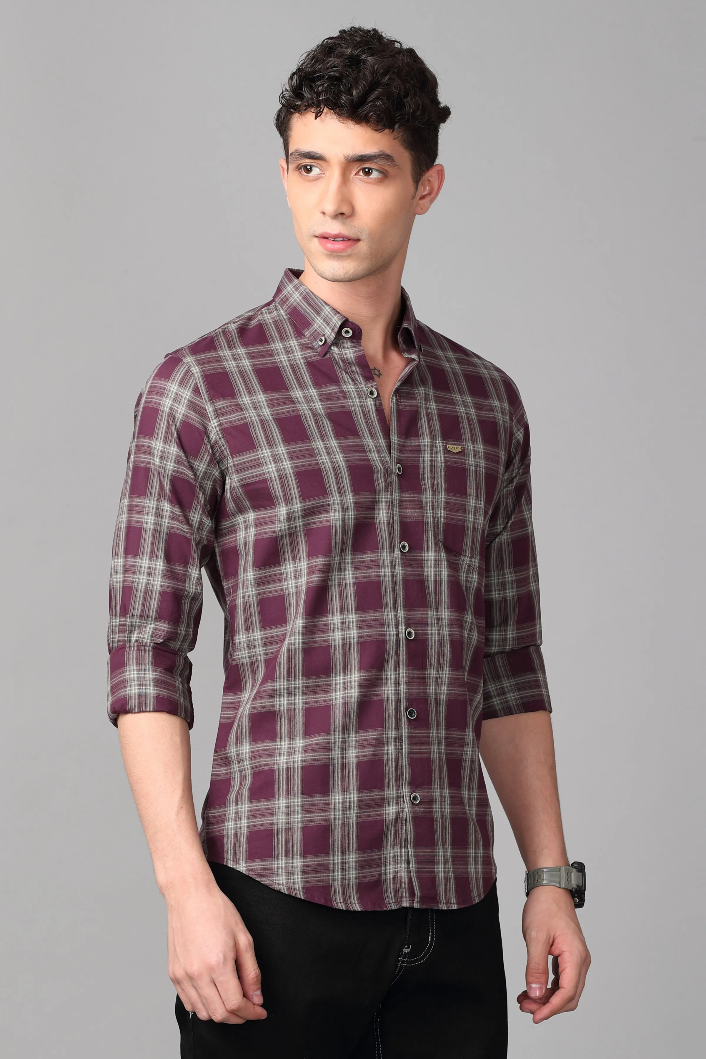 Maroon Checks Shirt