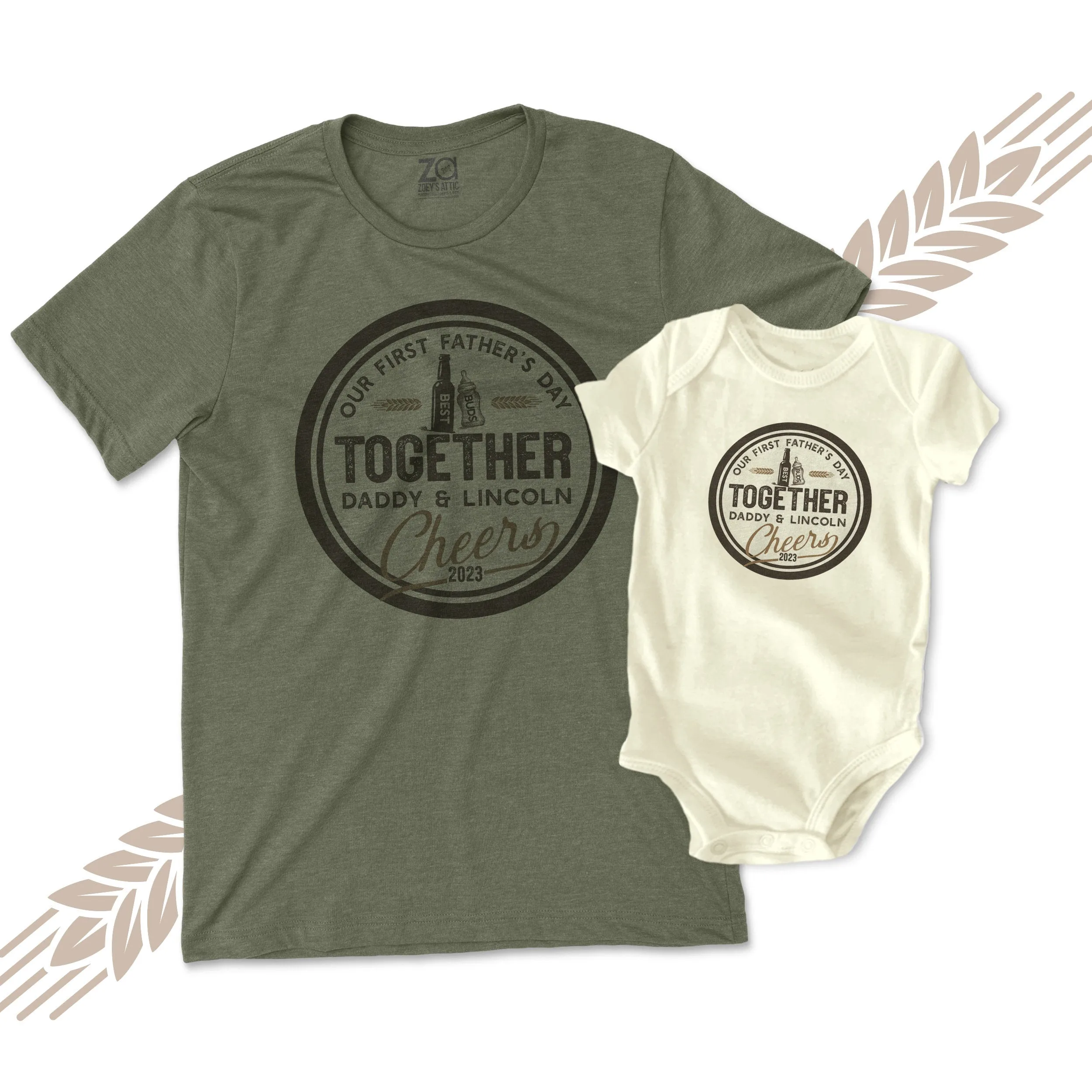 matching dad and baby shirts fathers day shirts our first father's day together gift set - great Father's Day gift 22FD-068-Set