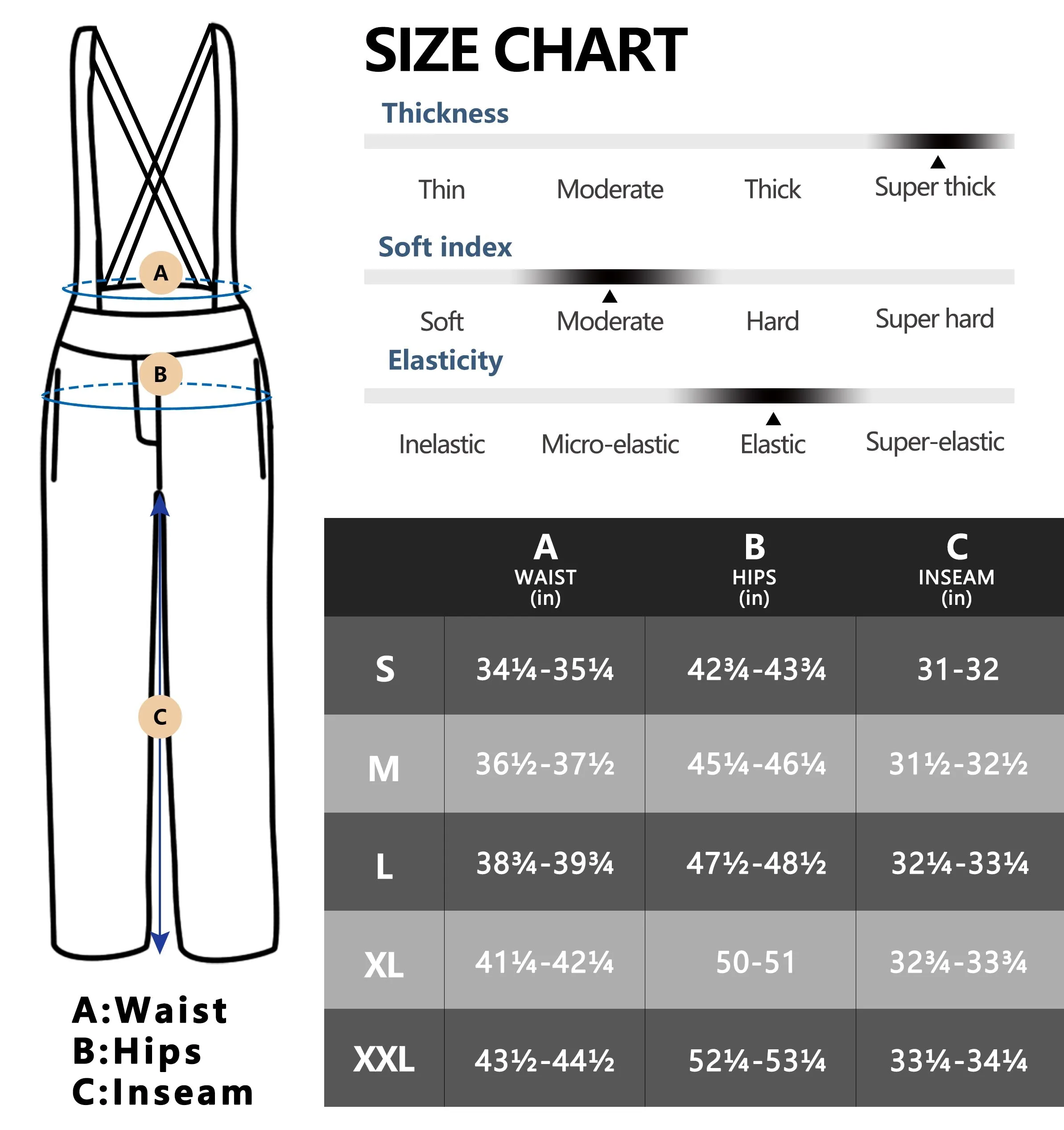 Men's Water Resistant Ski Bibs Insulated Snow Pants with Detachable Suspenders