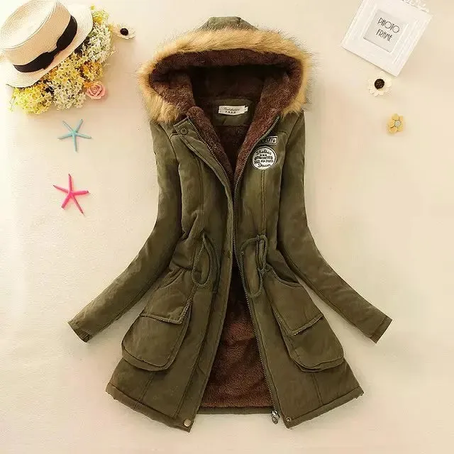 New Autumn Winter Women Cotton Jacket Padded Casual Slim Coat