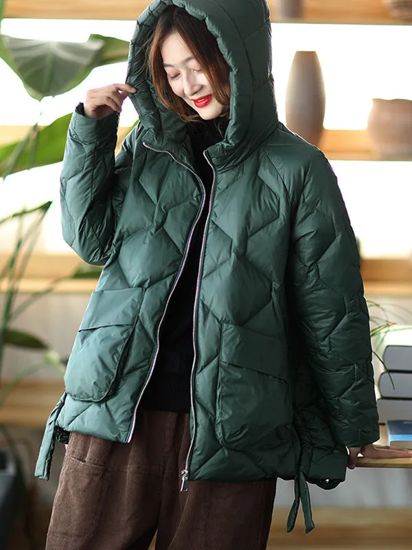 Original Solid Hooded Cotton-Padded Coat