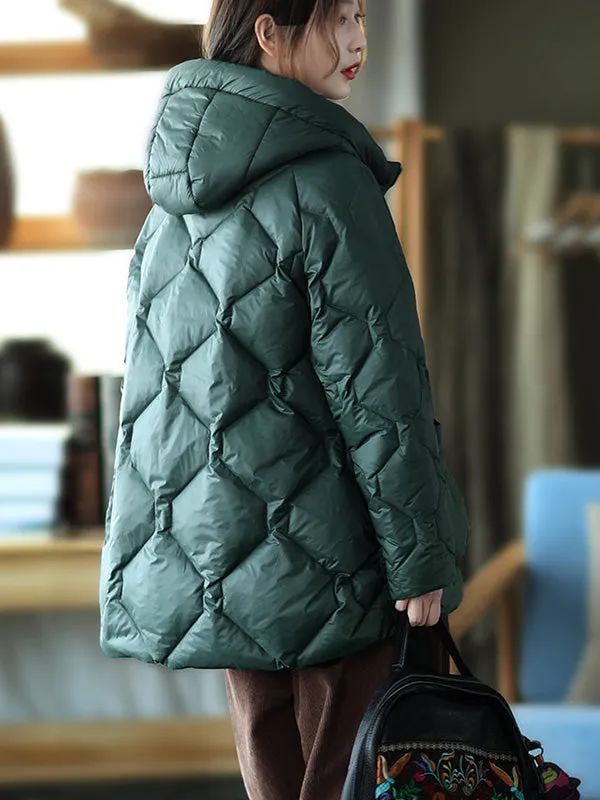 Original Solid Hooded Cotton-Padded Coat