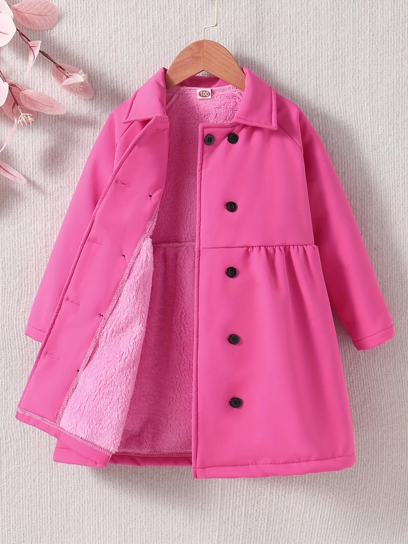 Plush-Lined Toddler Girls' Winter Jacket - Warm, Stylish, Water-Resistant"