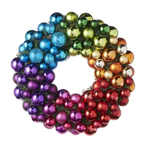 Raz Imports 2022 Collected Christmas 22.5" Colorful Ball Ornament Wreath