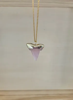 Rose Quartz Shark Tooth Necklace