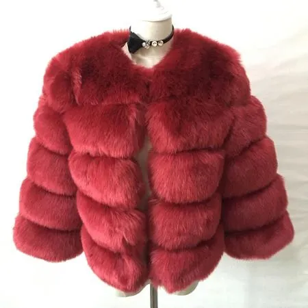 S-3XL Mink Coats Women 2017 Winter New Fashion Pink FAUX Fur Coat Elegant Thick Warm Outerwear Fake Fur Jacket Chaquetas Mujer