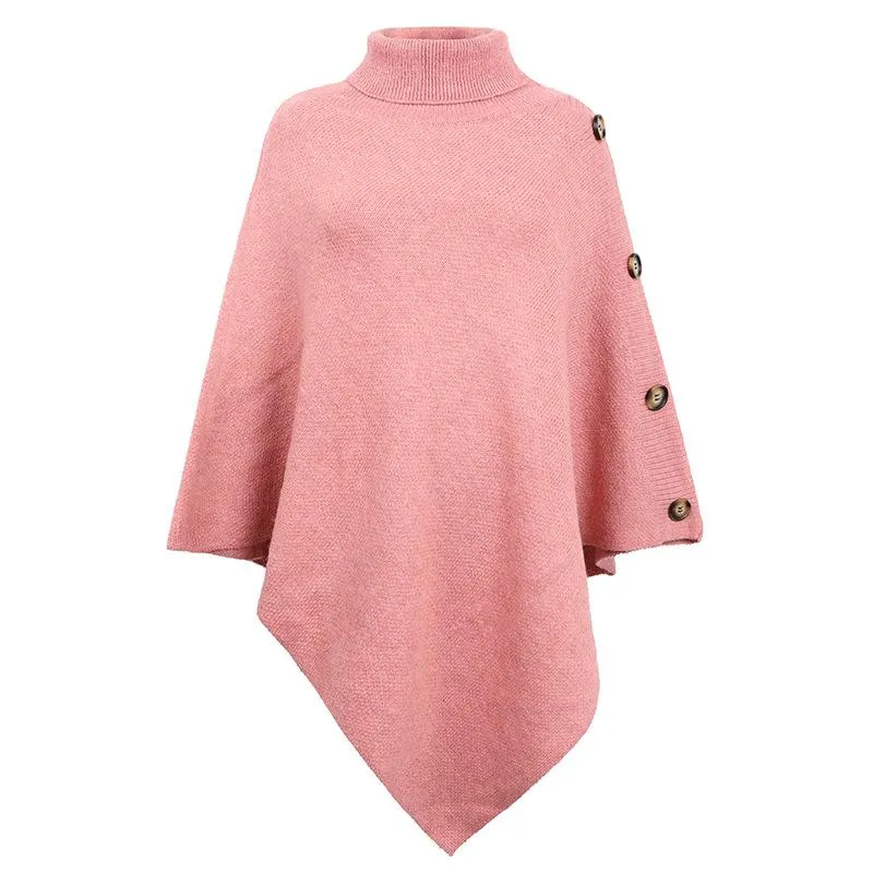 Shawl cloak sweater solid color high neck cross-border sweater coat