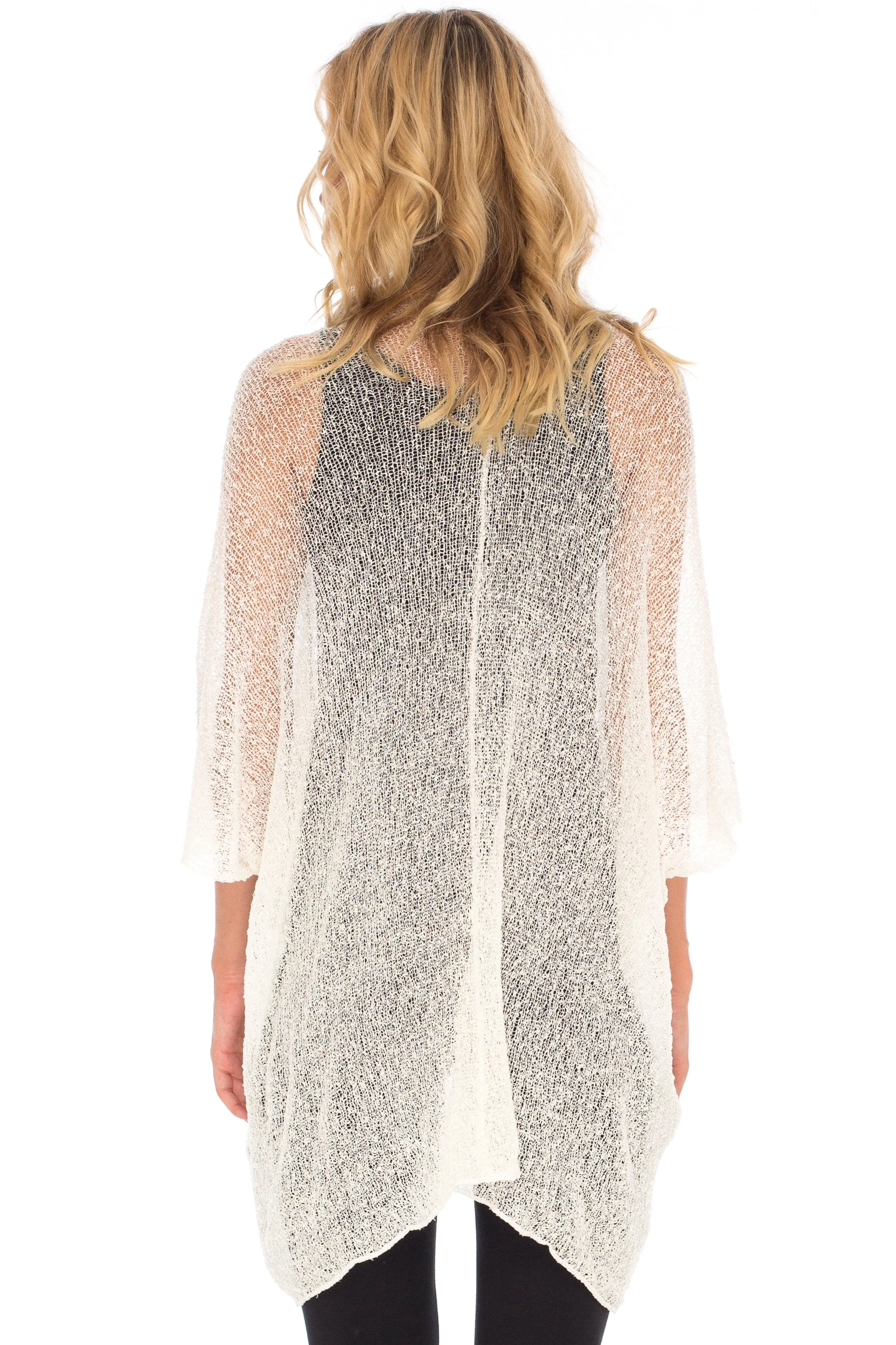 SHU-SHI Womens Long Sheer Kimono Cardigan Sweater Open Front Beach Top Cover Up