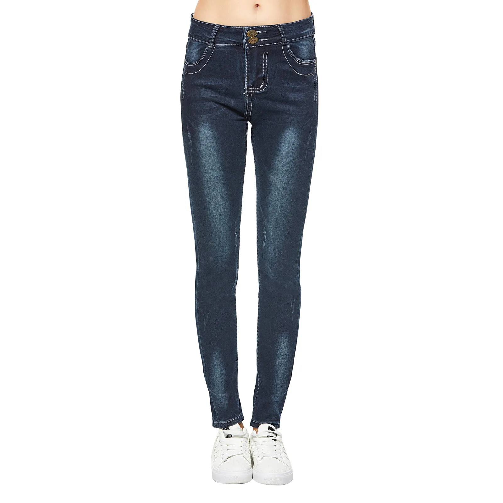 Skinny Stretch Distressed Jeans