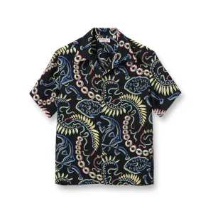 Sun Surf Hawaiian Shirt “Paradise Pictograph” Black