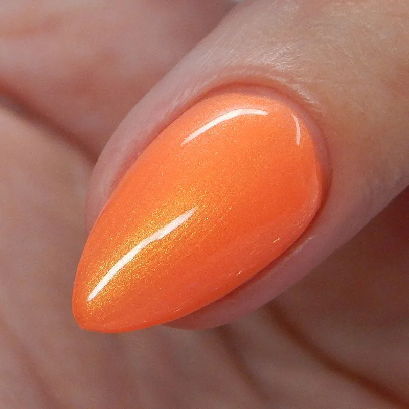 Talk to the Hand - neon orange shimmer nail polish