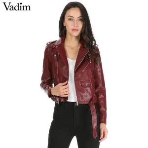 women candy color faux PU leather short motorcycle jacket zipper pockets sexy punk coat ladies casual outwear tops casaco CT1293